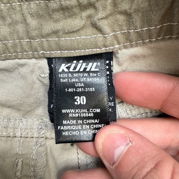 Kuhl Rambler Shorts Mens 30 Brown Vintage Patina Dye Canvas Cargo Hiking Travel - Picture 7 of 13